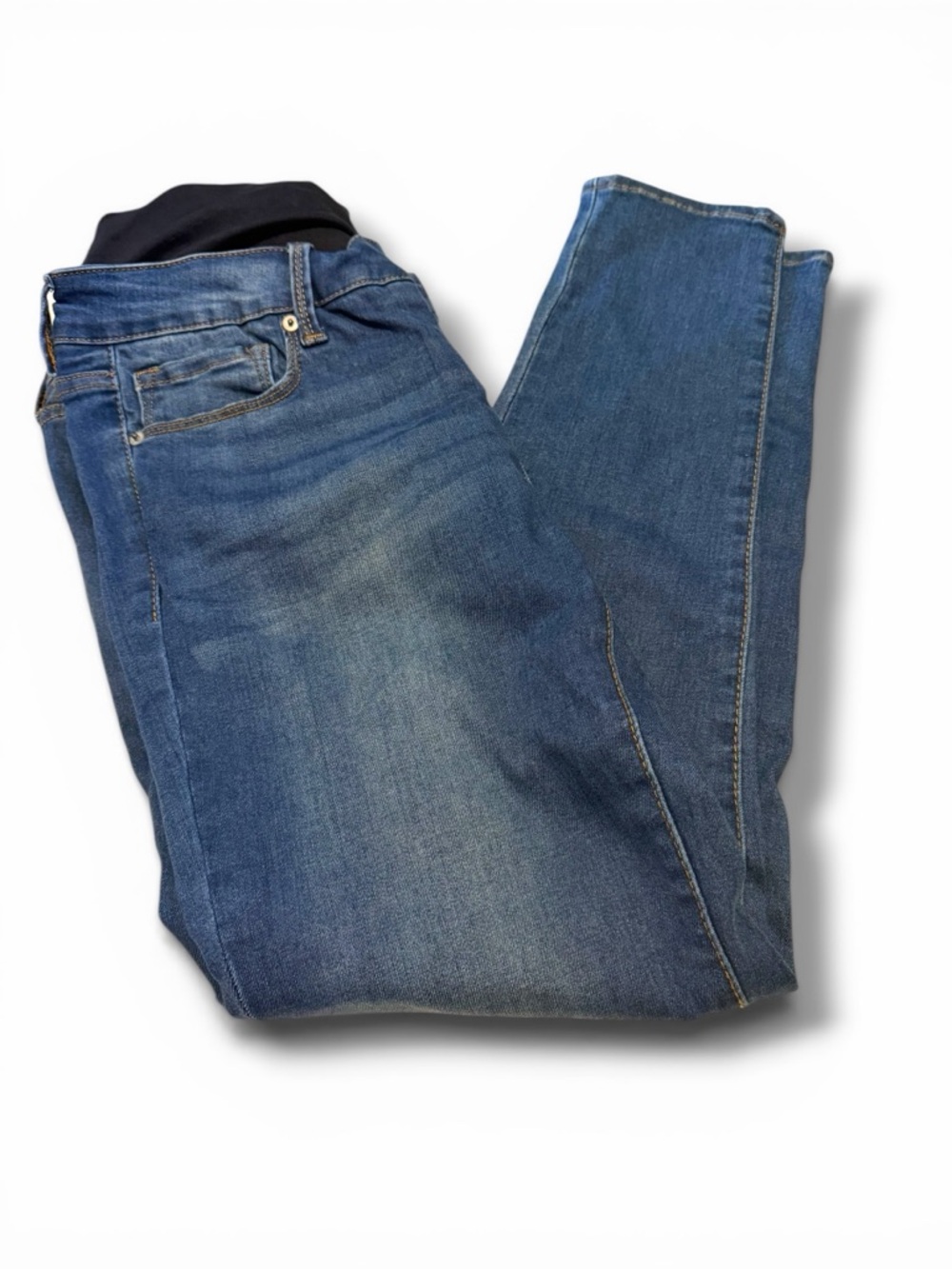 Blanqi Denim Maternity Postpartum Belly Support Skinny Jeans Dark Wash Size 12